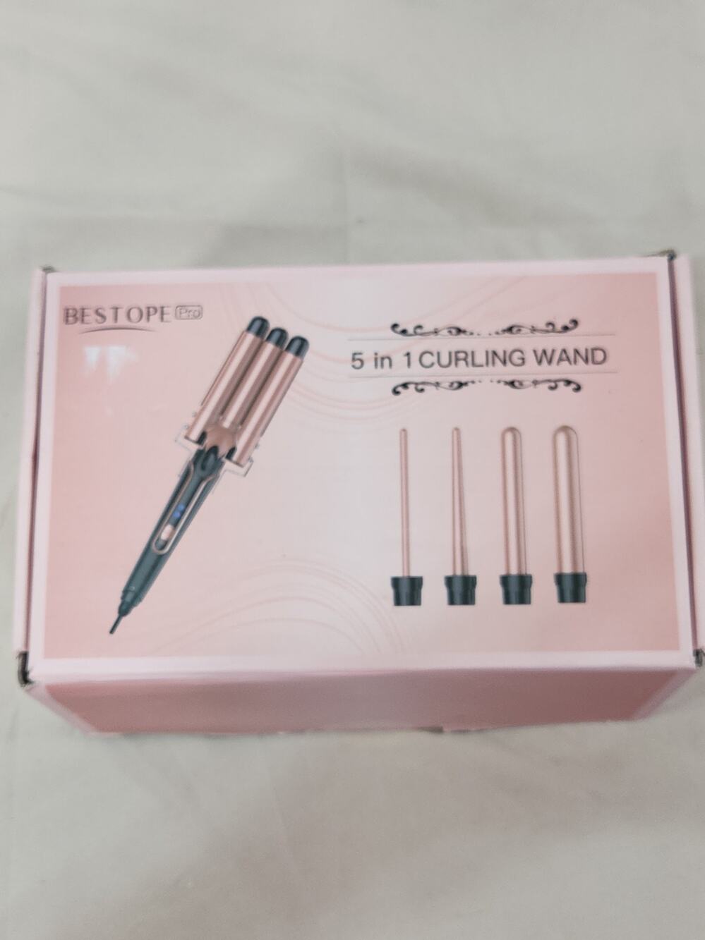 BESTOPE PRO 5-in-1 Curling Wand Waver Set MD-J18 Rose Gold Ceramic